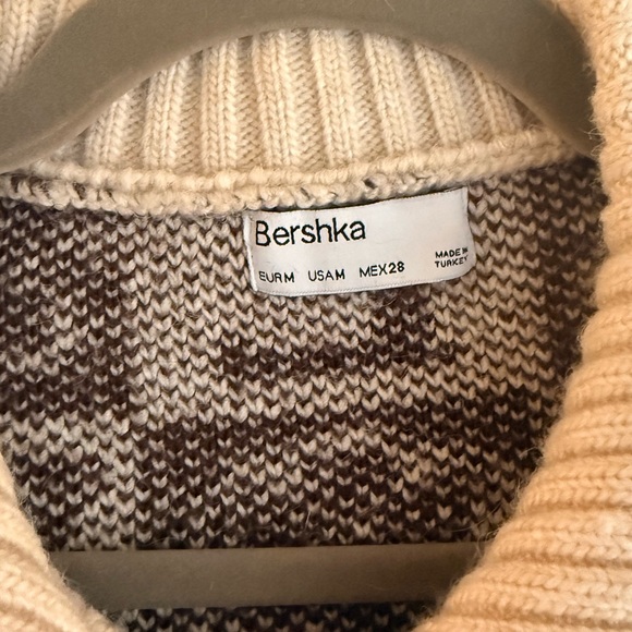 Bershka Beige and Dark Brown Patterned Cardigan - Picture 3 of 3